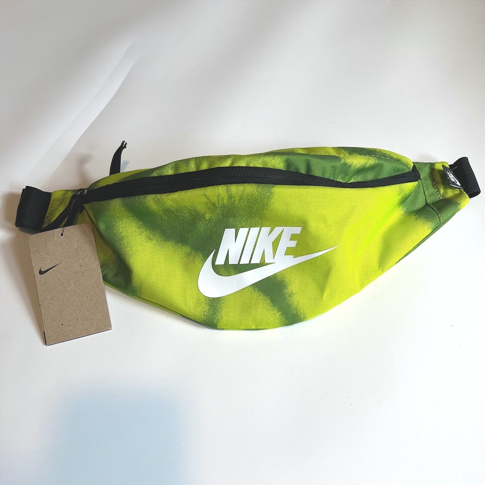 Nike Heritage Waistpack Neon Green Tie Dye Fanny Pack Crossbody Bum Bag
